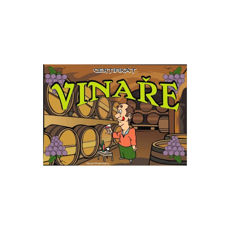 Certifikát vinaře (naležato)
