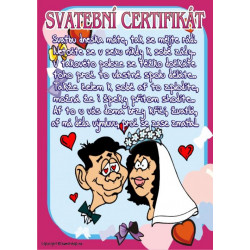 Certifikát Svatební certifikát