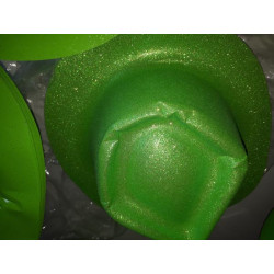Klobouk glitrový zelený
