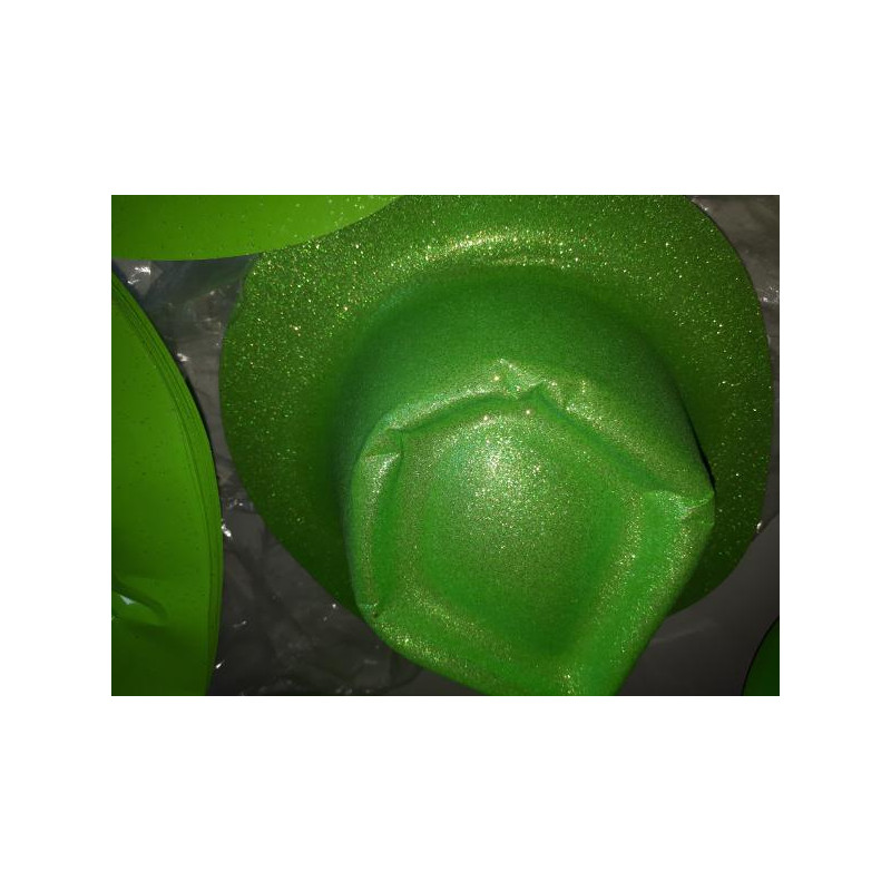 Klobouk glitrový zelený