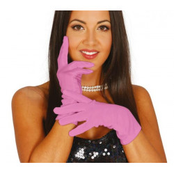 Látkové rukavice růžové