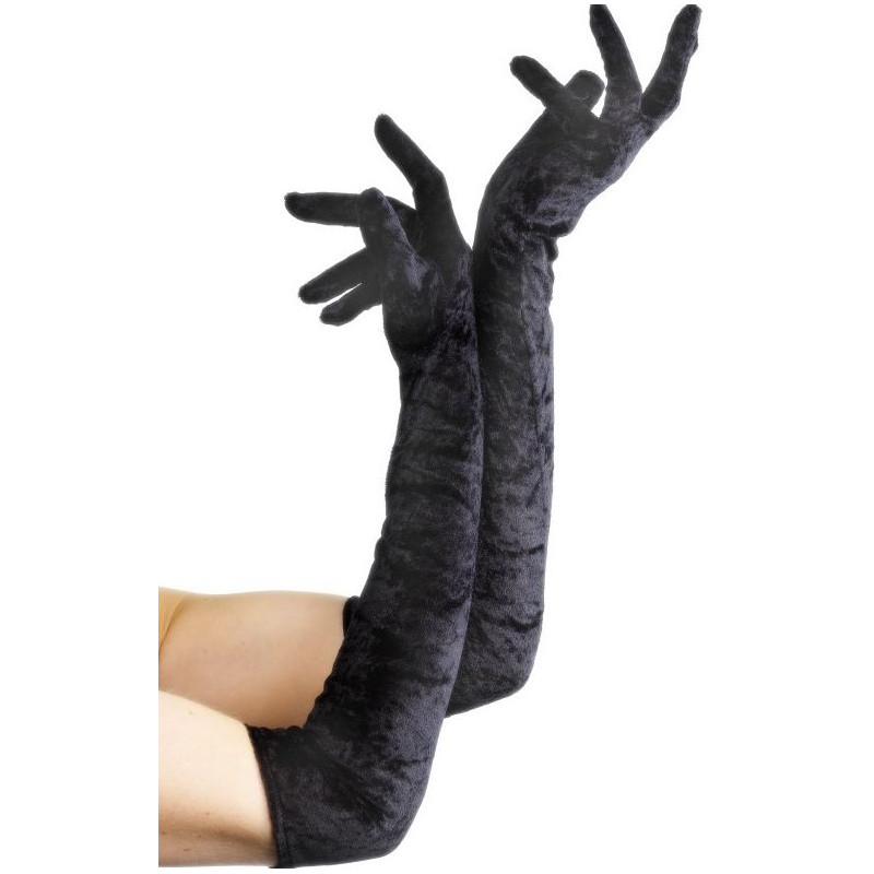 Sametové rukavice černé 53 cm
