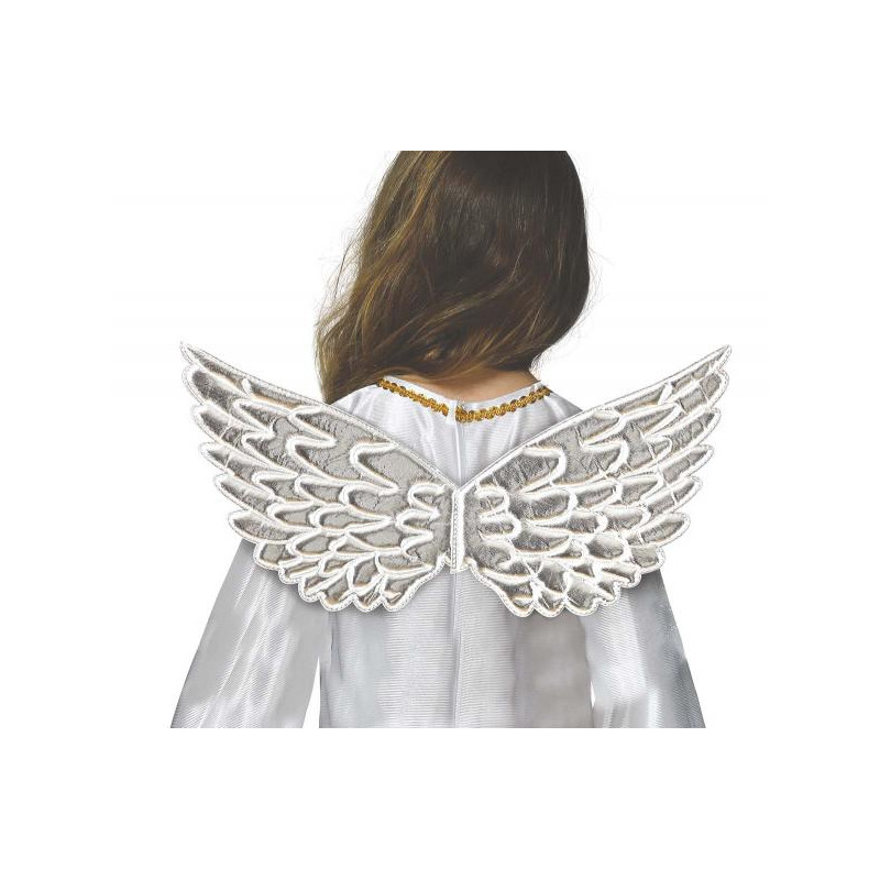 Křídla dětská, stříbrná, 44 cm