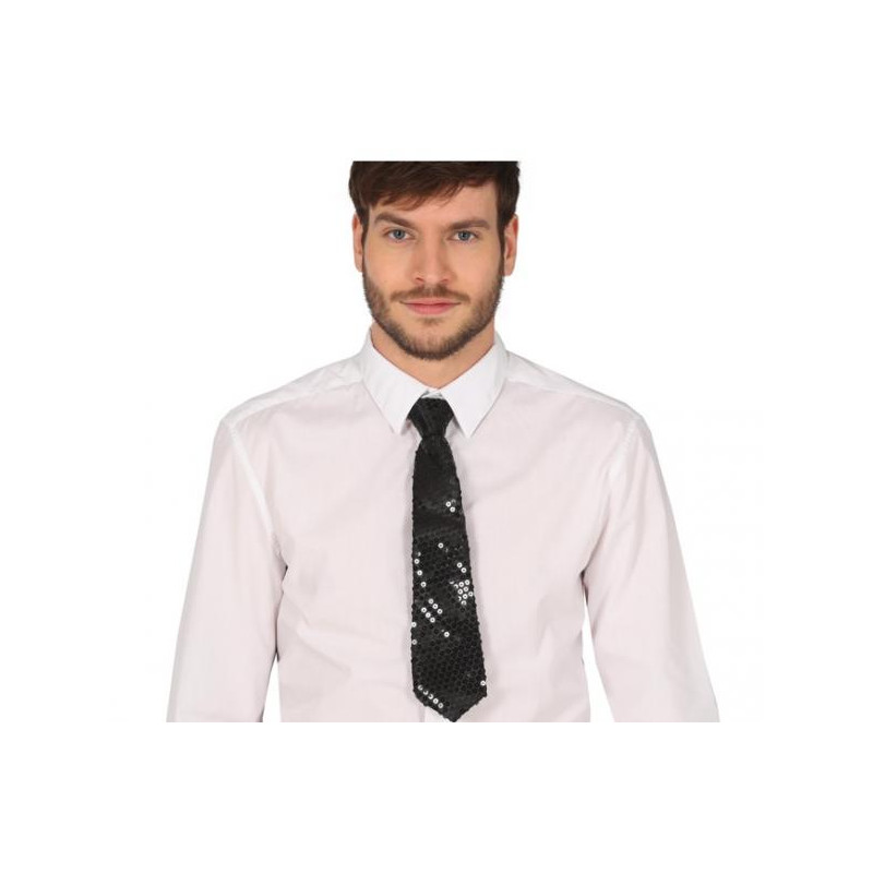 Černá kravata s flitry