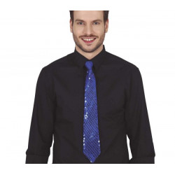 Modrá kravata s flitry