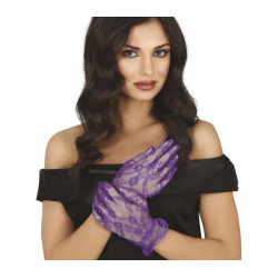 Krajkové rukavice fialové