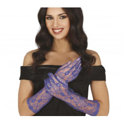 Krajkové rukavice modré