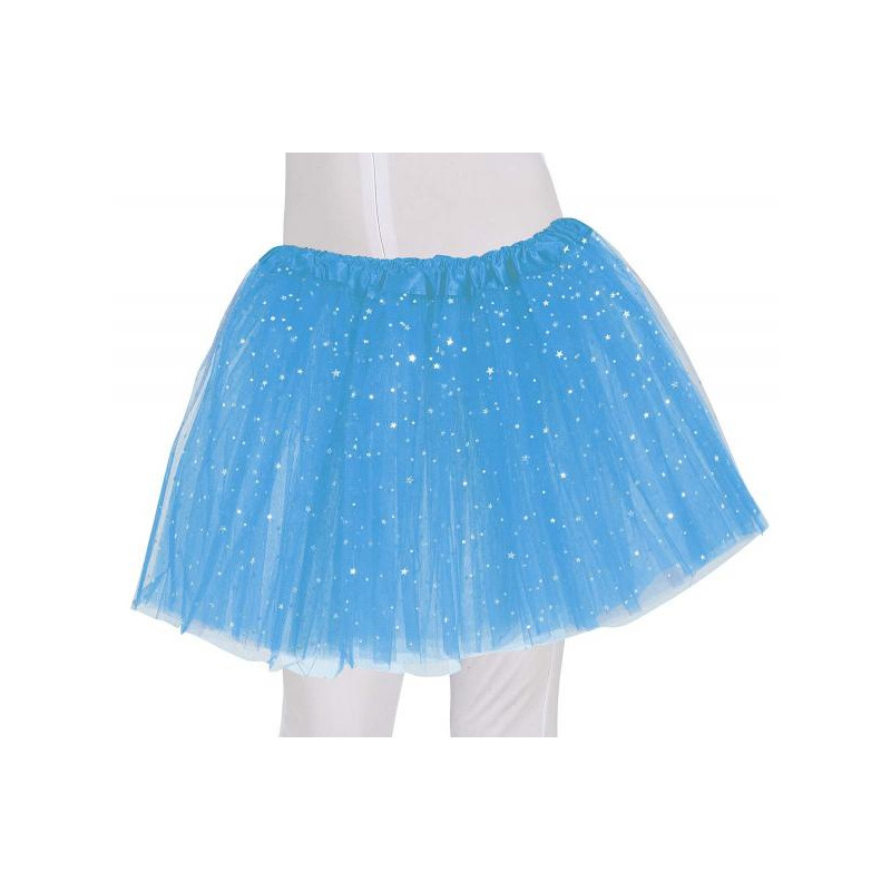 Dětská sukně s hvězdičkami světle modrá