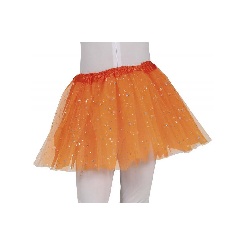 Dětská sukně s hvězdičkami oranžová