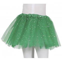 Dětská sukně s hvězdičkami tmavě zelená