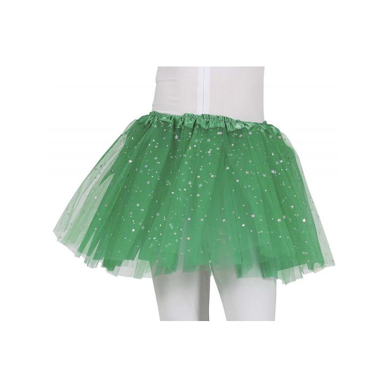 Dětská sukně s hvězdičkami tmavě zelená